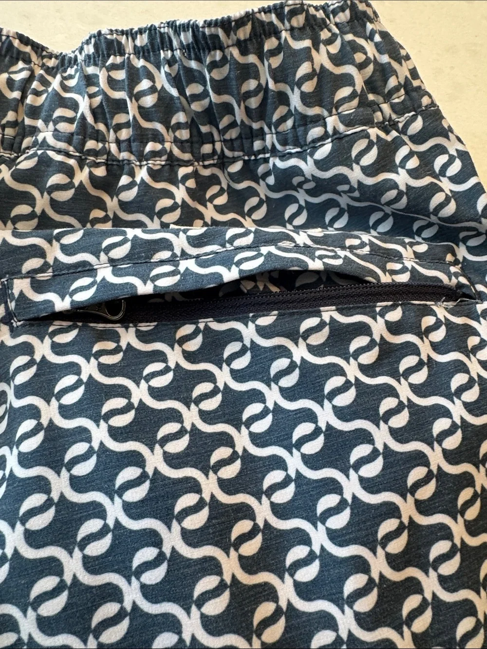 Fair Harbor Navy & White Repeat-Logo Swim Trunks